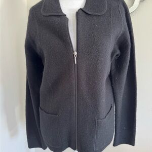 croft & barrow Black Knit Zip Cardigan